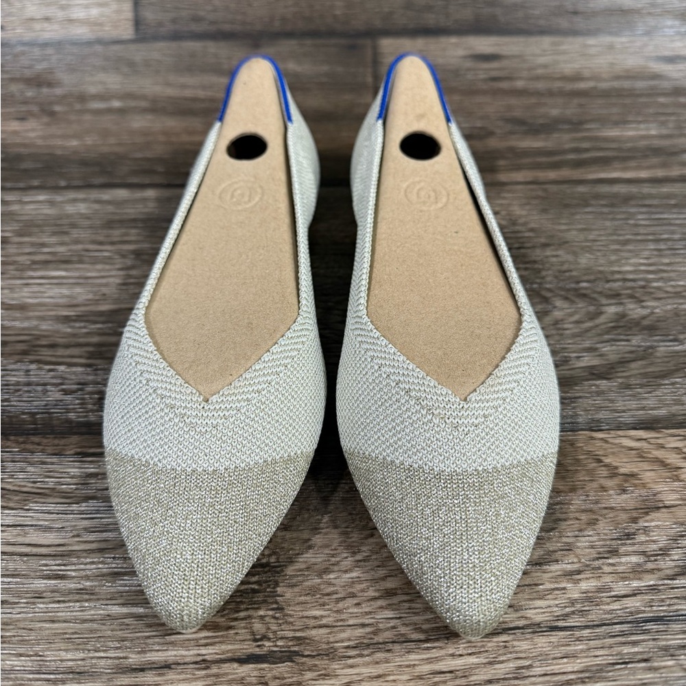 Rothys The Point Diamond Metallic Flat Shoe NEW SZ 8 - Picture 4 of 15
